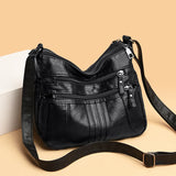 High Ladies Leather Messenger Bag Large Capacity Shoulder Bag