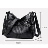 High Ladies Leather Messenger Bag Large Capacity Shoulder Bag
