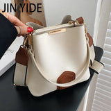 Retro Messenger Bucket Bag Wide Shoulder Strap Handbag