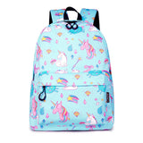 Unicorn Print Laptop Backpack for Girls Casual Travel Pink M1396