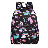 Unicorn Print Laptop Backpack for Girls Casual Travel Pink M1396