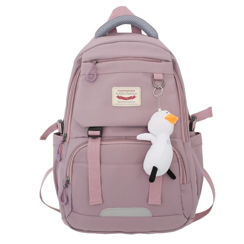 Canvas Outdoor Men's Women's Backpack Solid Bags For Women Schoolbag