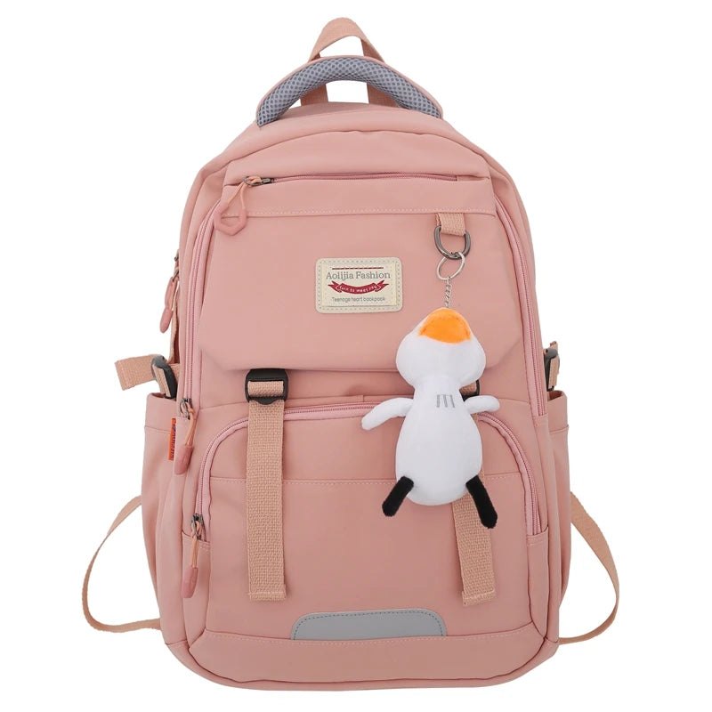 Canvas Outdoor Men's Women's Backpack Solid Bags For Women Schoolbag