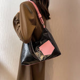 Large Capacity PU Leather Western Style Shoulder Bag