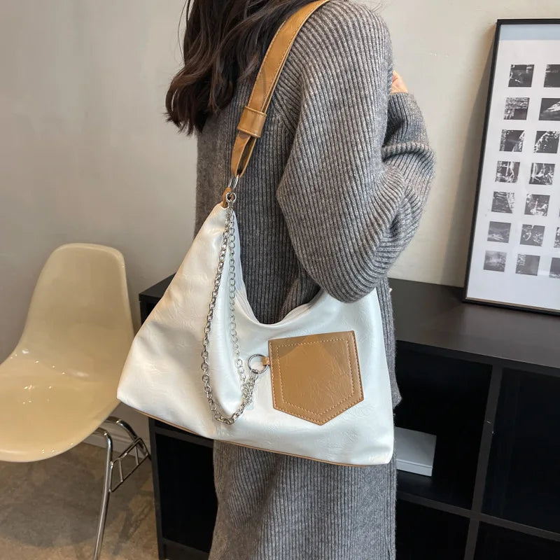 Large Capacity PU Leather Western Style Shoulder Bag
