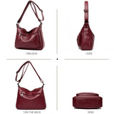 Large PU Leather Tote Bag Women Casual Shoulder Crossbody Female