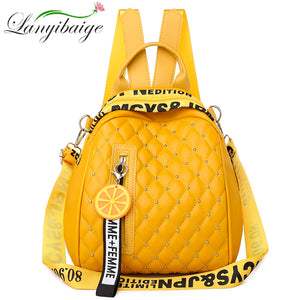 High Leather Backpack Willow Nail School Bags Anti-Theft School Bags