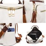 Large Capacity Leather Backpack for Women Vintage Bag School Travel Bagpack