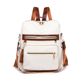 Large Capacity Leather Backpack for Women Vintage Bag School Travel Bagpack