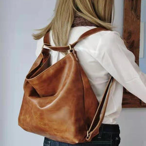 Women Leather Travel Backpack Large Capacity Shoulder Bags Tote Sac A Dos