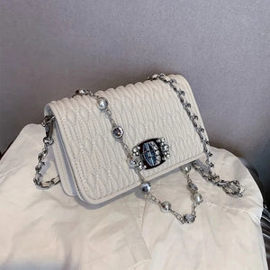 High Leather Handbag Chain Handle Shoulder Messenger Bags for Woman