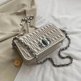 High Leather Handbag Chain Handle Shoulder Messenger Bags for Woman