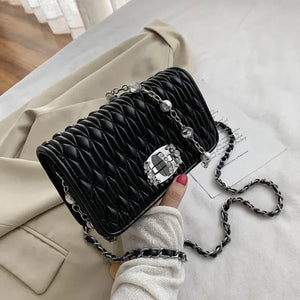 High Leather Handbag Chain Handle Shoulder Messenger Bags for Woman