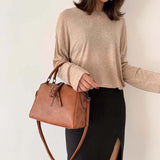 Women's High Leather Messenger Bag Lady Shoulder Tote Handbag