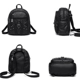 Soft Leather Shoulder Bag for Girls Small Travel Backpack