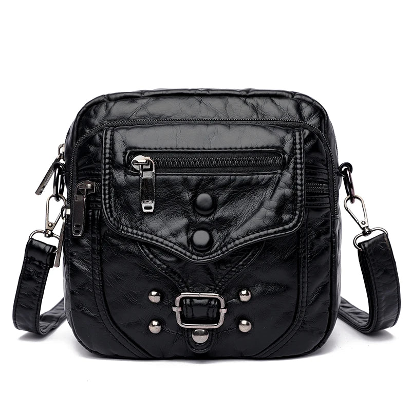 Small Leather Crossbody Handbag Women's Casual Shoulder Bag