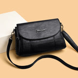 Leather Square Shoulder Bag Small Crossbody Handbag for Women