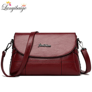 Leather Square Shoulder Bag Small Crossbody Handbag for Women