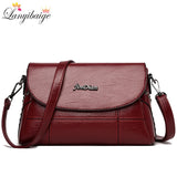 Leather Square Shoulder Bag Small Crossbody Handbag for Women