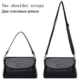 Leather Square Shoulder Bag Small Crossbody Handbag for Women