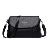 Leather Square Shoulder Bag Small Crossbody Handbag for Women