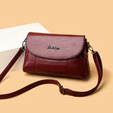 Leather Square Shoulder Bag Small Crossbody Handbag for Women