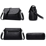 Leather Square Shoulder Bag Small Crossbody Handbag for Women
