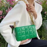 High Leather Thick Chain Shoulder Crossbody Bag For Women