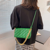 High Leather Thick Chain Shoulder Crossbody Bag For Women