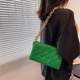 High Leather Thick Chain Shoulder Crossbody Bag For Women