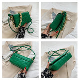 High Leather Thick Chain Shoulder Crossbody Bag For Women