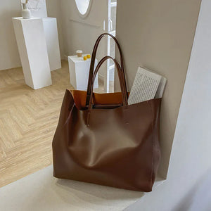 High Leather Totes Bags For Women Shoulder Bags Large Capacity Shoppers Bag