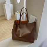 High Leather Totes Bags For Women Shoulder Bags Large Capacity Shoppers Bag