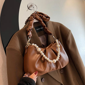 Women's Leather Underarm Bag Handbag Crossbody Shopping Bag