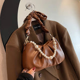 Women's Leather Underarm Bag Handbag Crossbody Shopping Bag