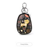 Leather Zipper Key Case Lady Casual Buckle Key Wallet