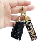 Leopard Pattern PU Leather Car Keychain Gift Key Wallet