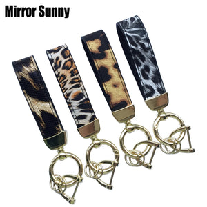 Leopard Pattern PU Leather Car Keychain Gift Key Wallet