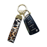 Leopard Pattern PU Leather Car Keychain Gift Key Wallet
