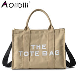Large Capacity Canvas Handbags Female Hand Shoulder Messenger Bags Lady