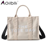 Large Capacity Canvas Handbags Female Hand Shoulder Messenger Bags Lady