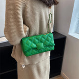 Plaid Quilted Crossbody Bag Chain Flap Messenger Bag for Women
