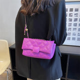 Plaid Quilted Crossbody Bag Chain Flap Messenger Bag for Women