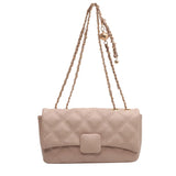 Plaid Quilted Crossbody Bag Chain Flap Messenger Bag for Women