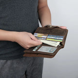 High Man Purse Cow Leather Wallet Men Crazy Horse Leather Long Style