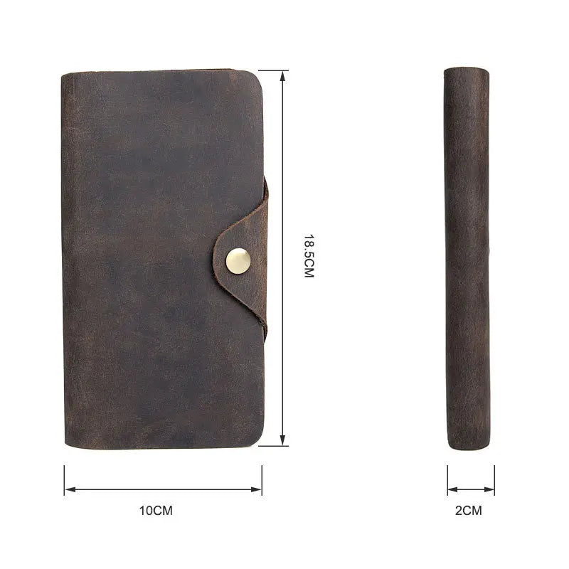 High Man Purse Cow Leather Wallet Men Crazy Horse Leather Long Style