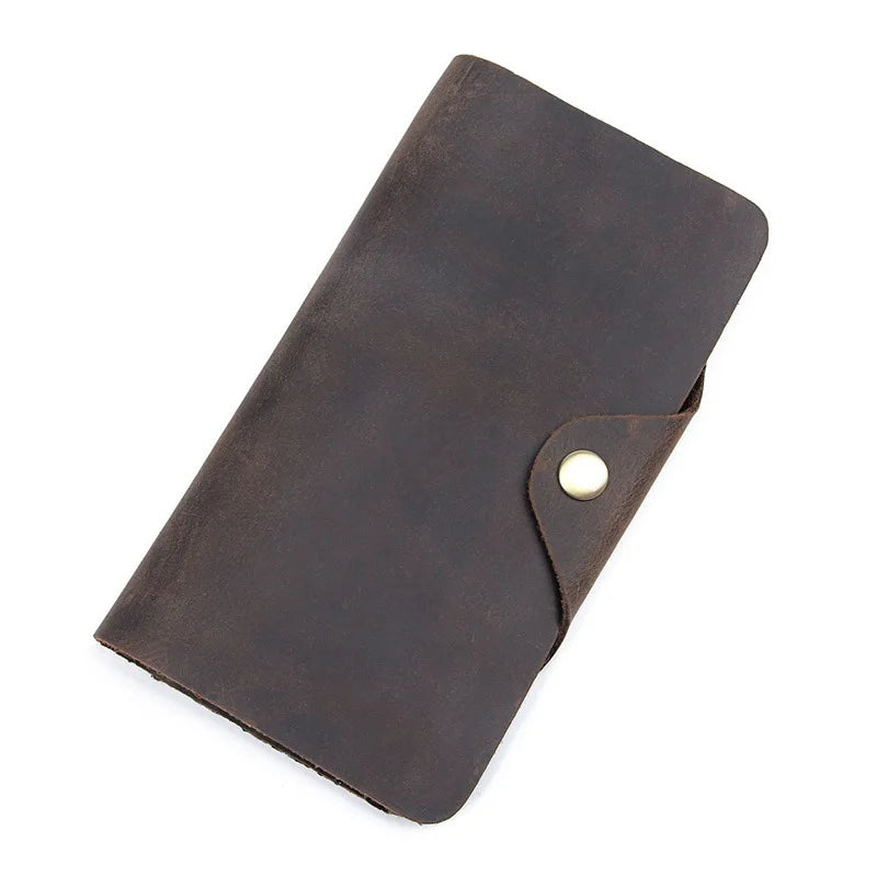 High Man Purse Cow Leather Wallet Men Crazy Horse Leather Long Style