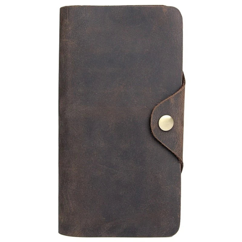 High Man Purse Cow Leather Wallet Men Crazy Horse Leather Long Style