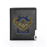 Masonic Brotherly Love Leather Wallet Slim Credit Card Holders