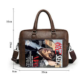 Men's Leather Briefcase Bag for 14" Laptop - Business Travel Shoulder Bag